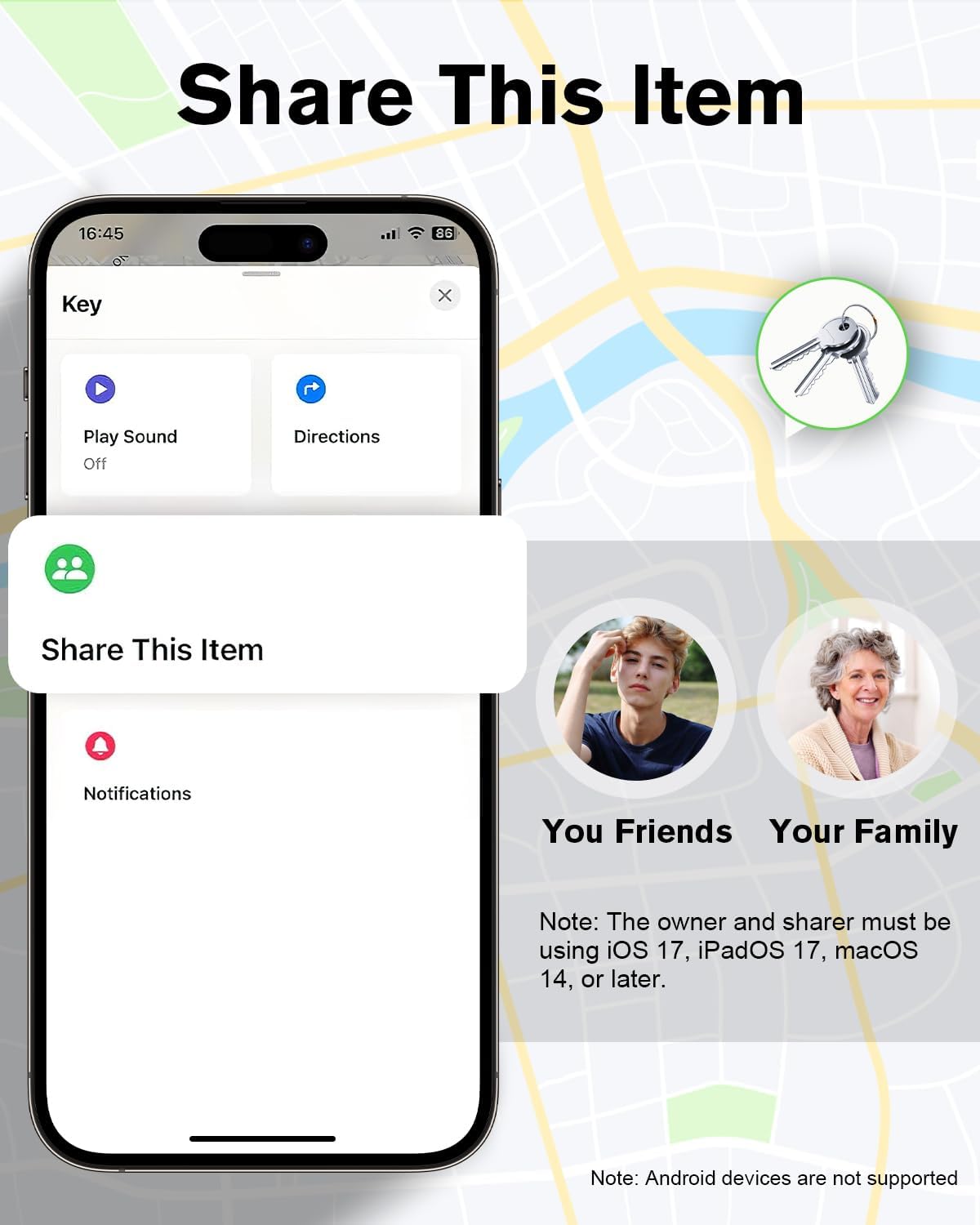 Smart Air Tracker Tag 4 Pack, Schlüsselfinder KeyFinder Kompatibel mit Apple Wo ist? APP (Nur iOS), Schlüsselfinder für Gepäck/Taschen/Brieftasche, IP67 Wasserdicht, Austauschbarer Akku (weTag mini)