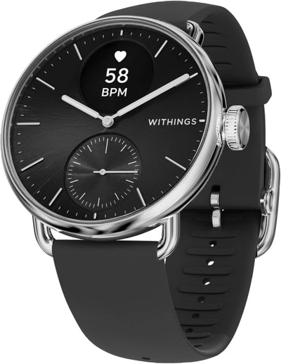 WITHINGS ScanWatch 2 - Connected Healthwatch, Herren Damen, EKG Elektrokardiogramm, SpO2, Temperatur, Schlaftracking, Atemwegsgesundheit, Aktivitäten, Kalorien, Wasserdicht, 30Tage Akku, Android iOS