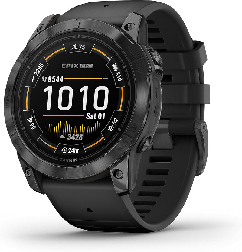Garmin EPIX PRO 51mm – GPS-Multisport-Smartwatch mit brillantem 1,4“ AMOLED-Display und Touch-/Tastenbedienung. TOPO-Karten, 60 Sport-Apps, GarminMusic, GarminPay, bis zu 31 Tage Akkulaufzeit